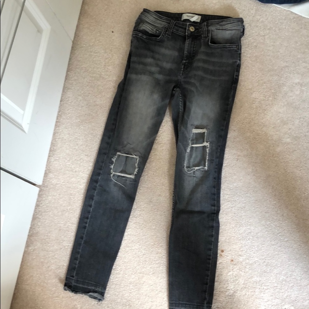 Mango Gray acid wash jeans